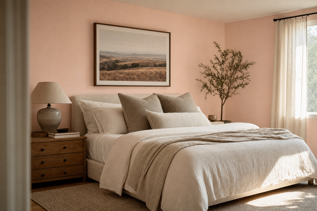 Pink by Benjamin Moore on interiors