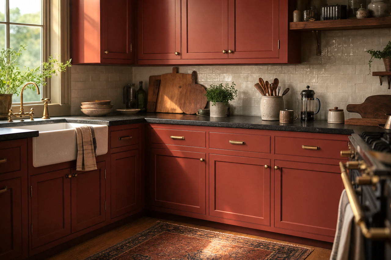 Copper by Benjamin Moore on cabinets