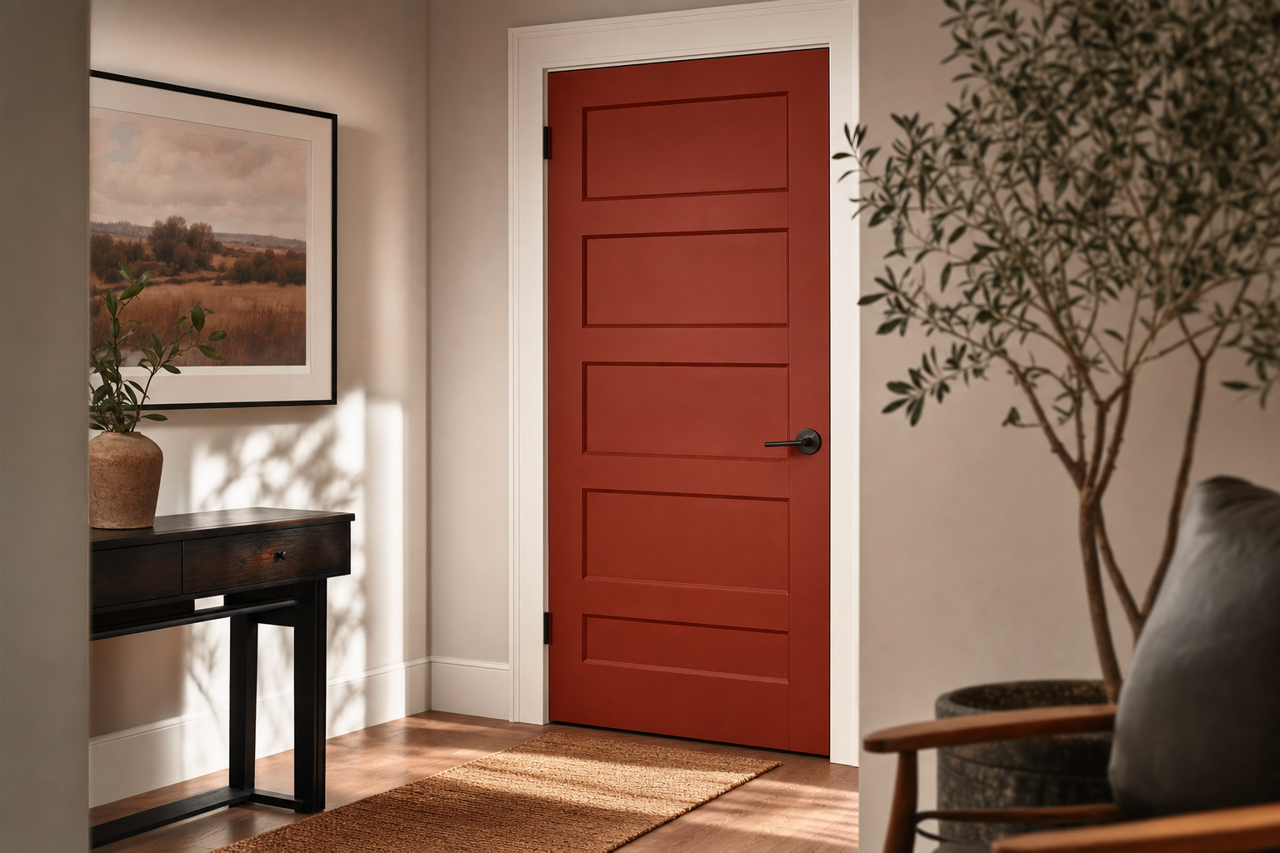Copper by Benjamin Moore on interior-doors