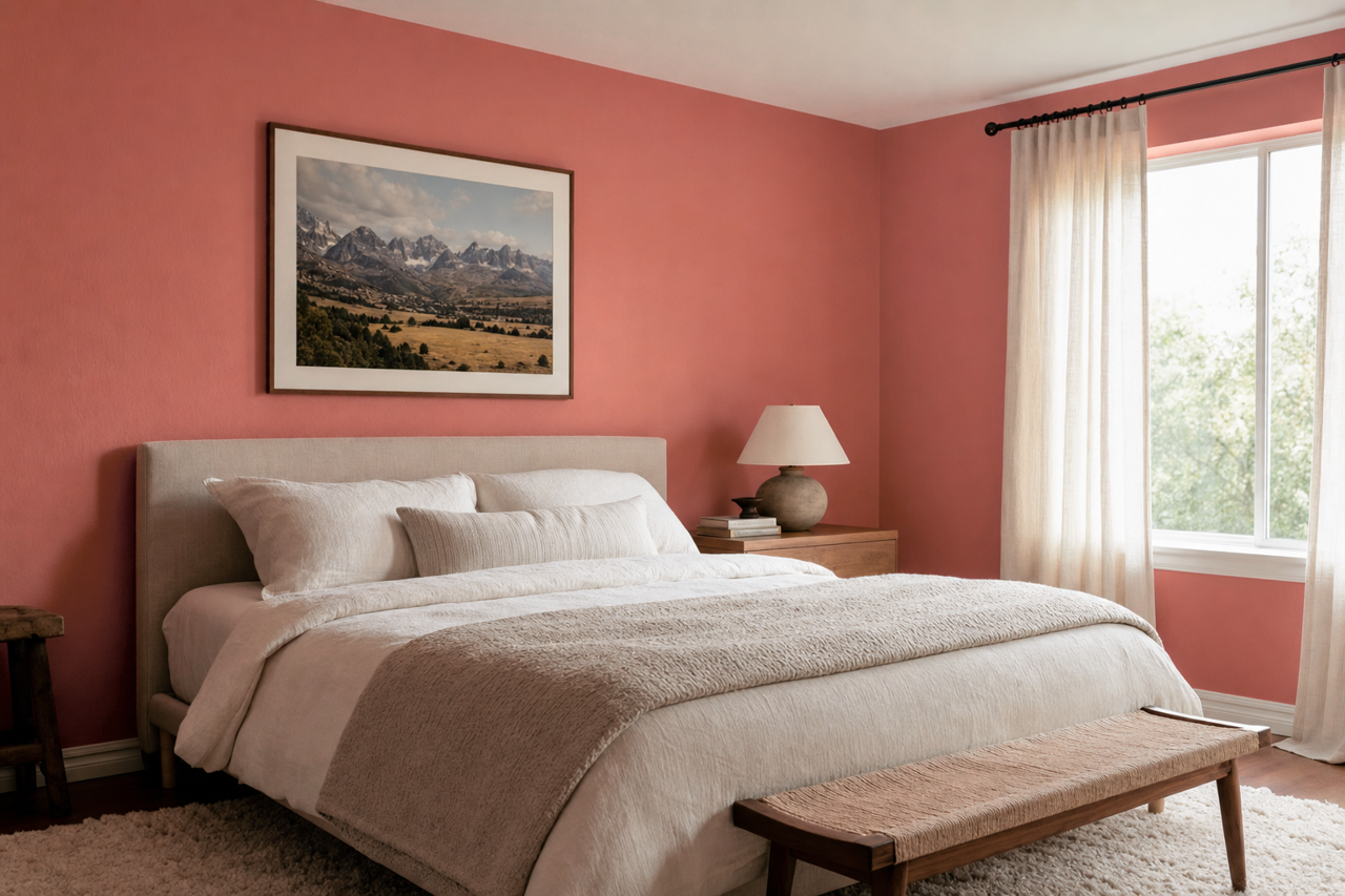 Raspberry by Benjamin Moore on interiors
