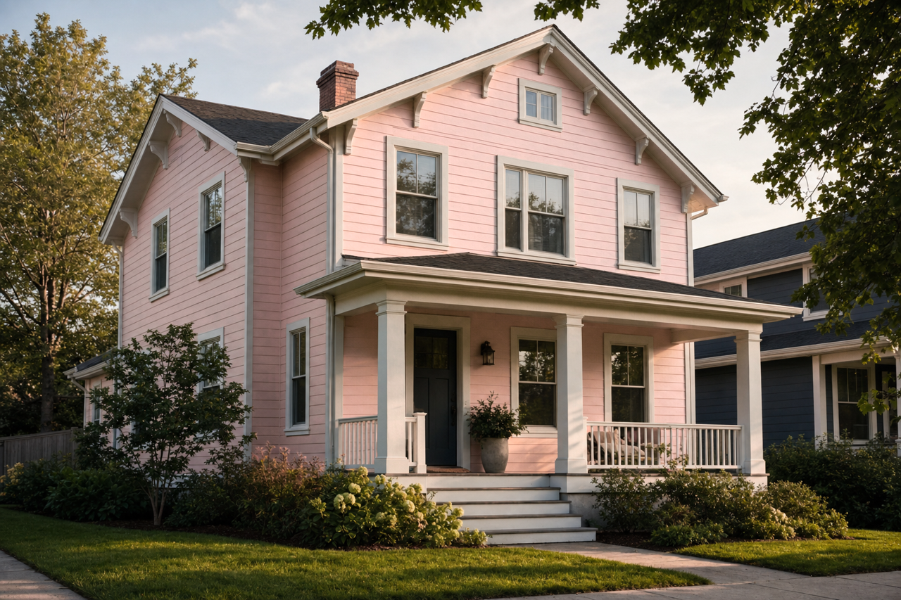 Pink by Benjamin Moore on exterior