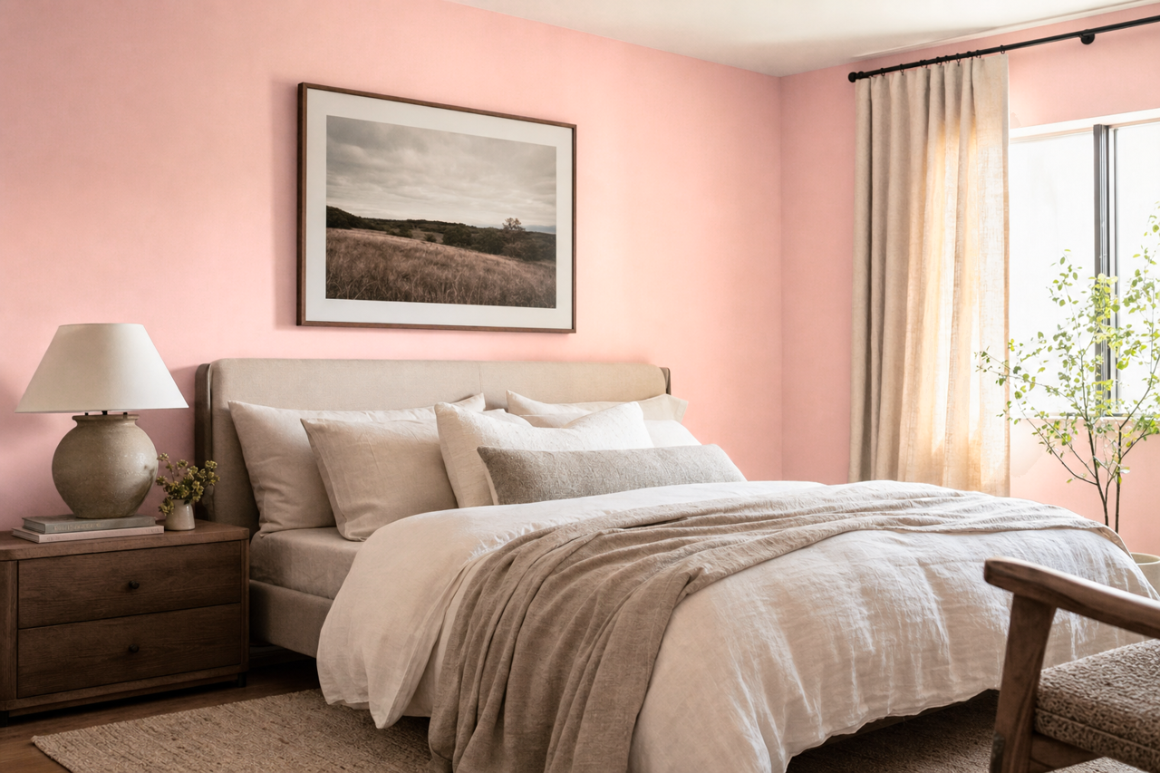 Pink by Benjamin Moore on interiors