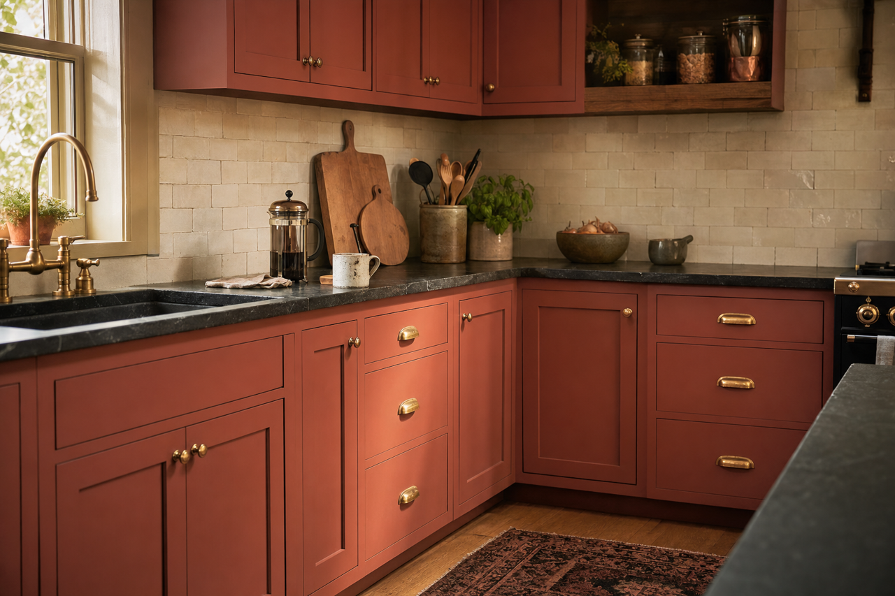 Tawny by Benjamin Moore on cabinets