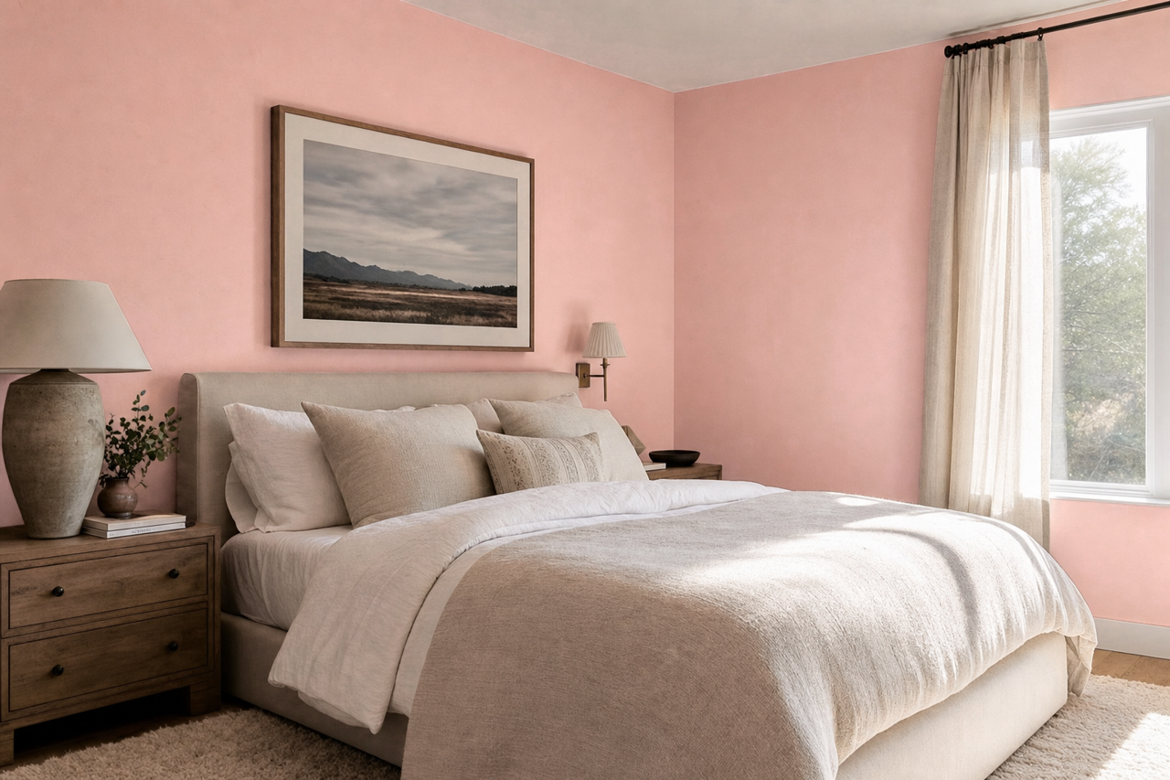 Coral by Benjamin Moore on interiors