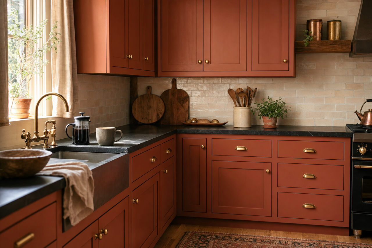 Toasted by Benjamin Moore on cabinets