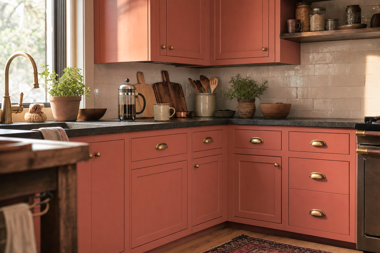 Sedona by Benjamin Moore on cabinets