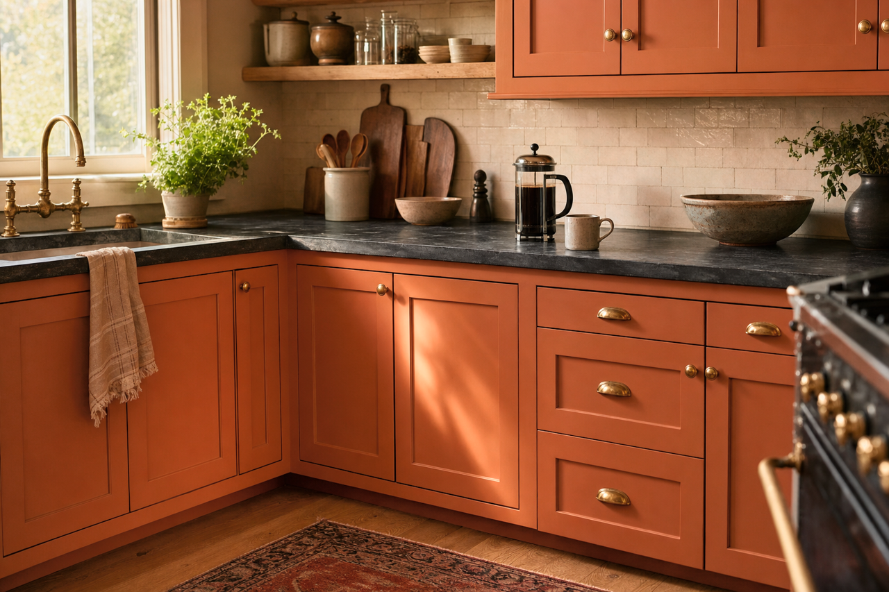 Pilgrimage by Benjamin Moore on cabinets
