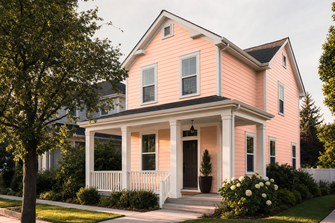Peach by Benjamin Moore on exterior