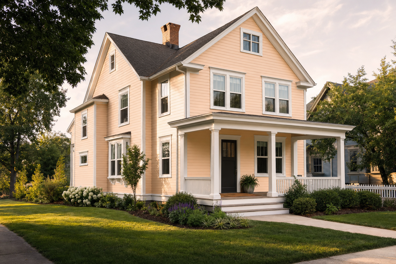 Peach by Benjamin Moore on exterior