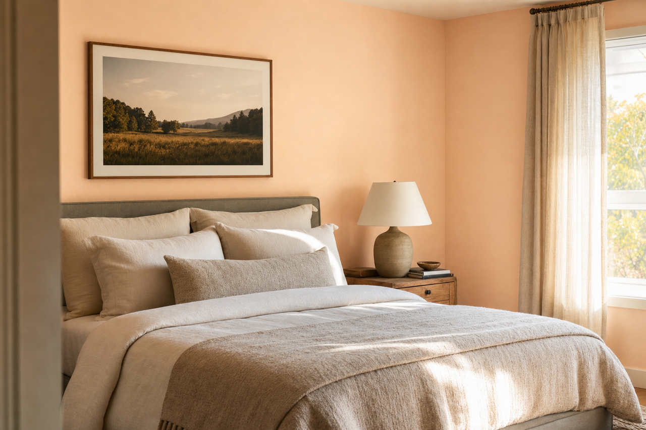 Peach by Benjamin Moore on interiors