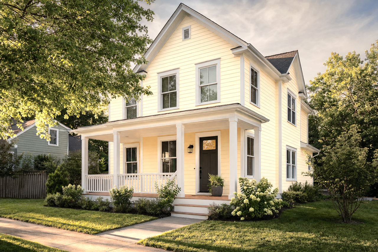 Yellow Bisque by Benjamin Moore on exterior