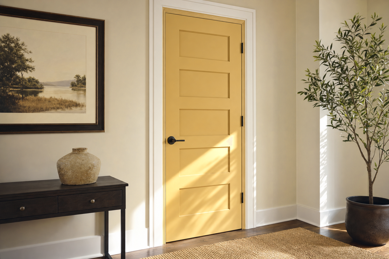Mustard Seed by Benjamin Moore on interior-doors