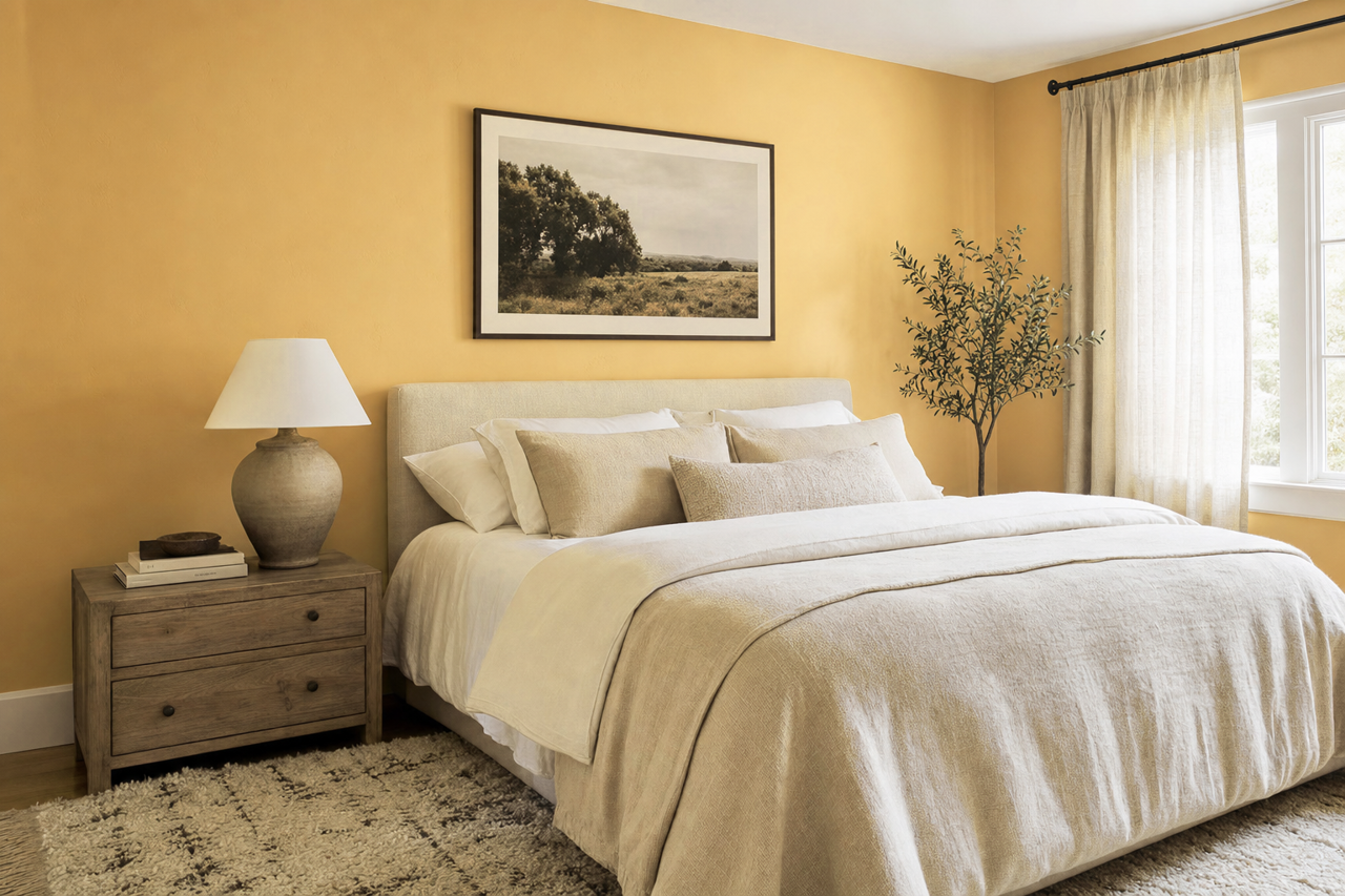Mustard Seed by Benjamin Moore on interiors