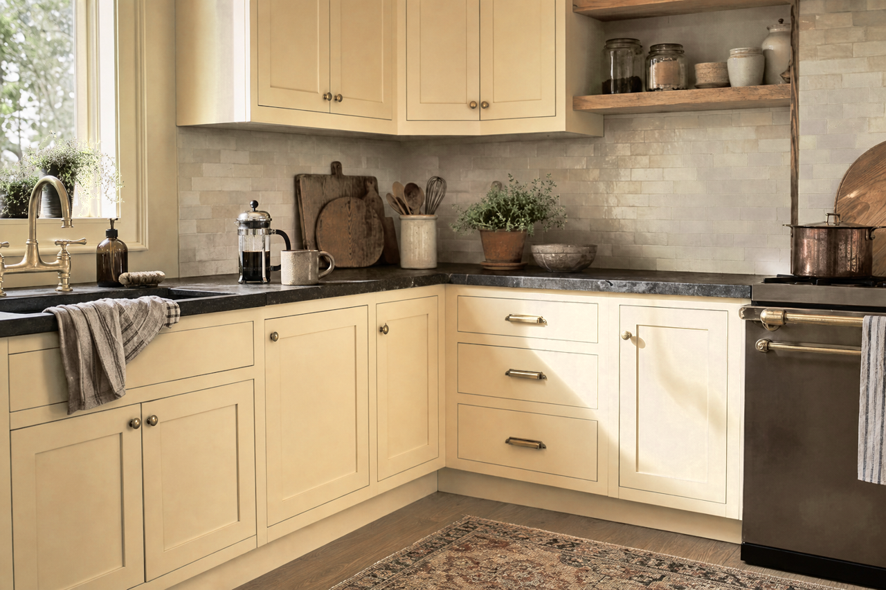 Twisted by Benjamin Moore on cabinets