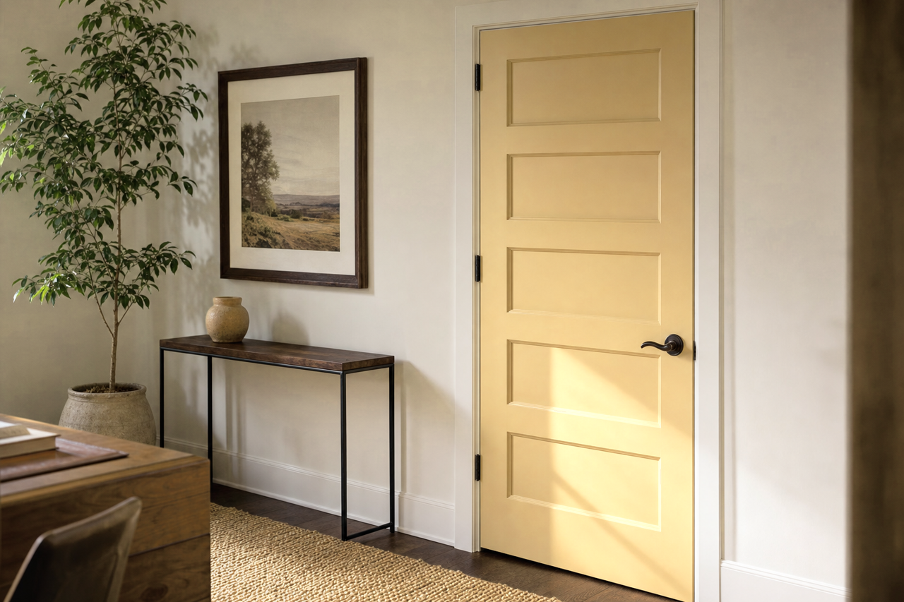 Shakespeare Tan by Benjamin Moore on interior-doors