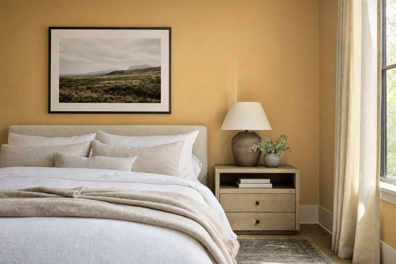 Grenada Hills Gold by Benjamin Moore on interiors