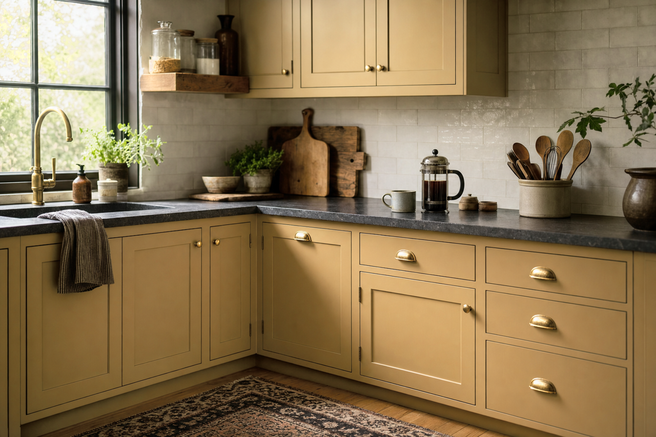 Pirate's Chest by Benjamin Moore on cabinets