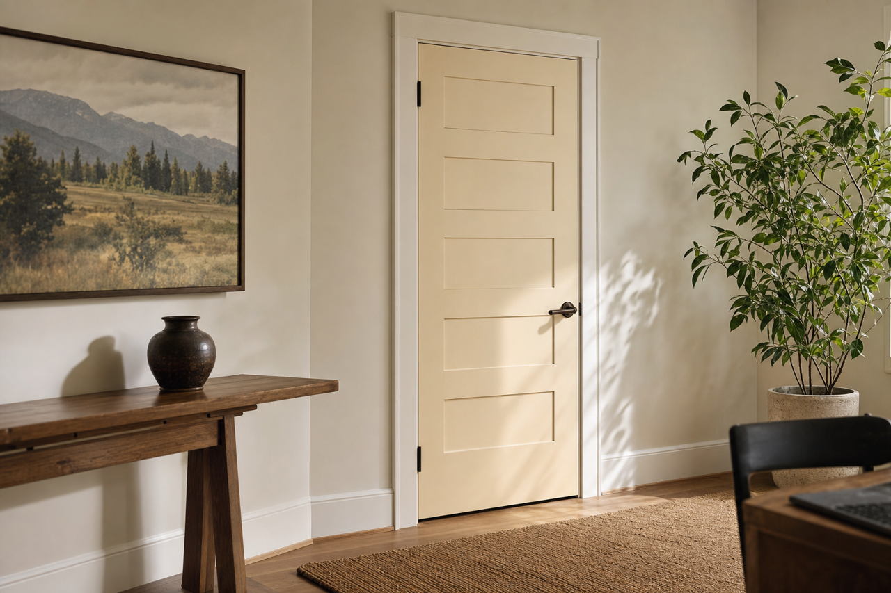 Winter by Benjamin Moore on interior-doors