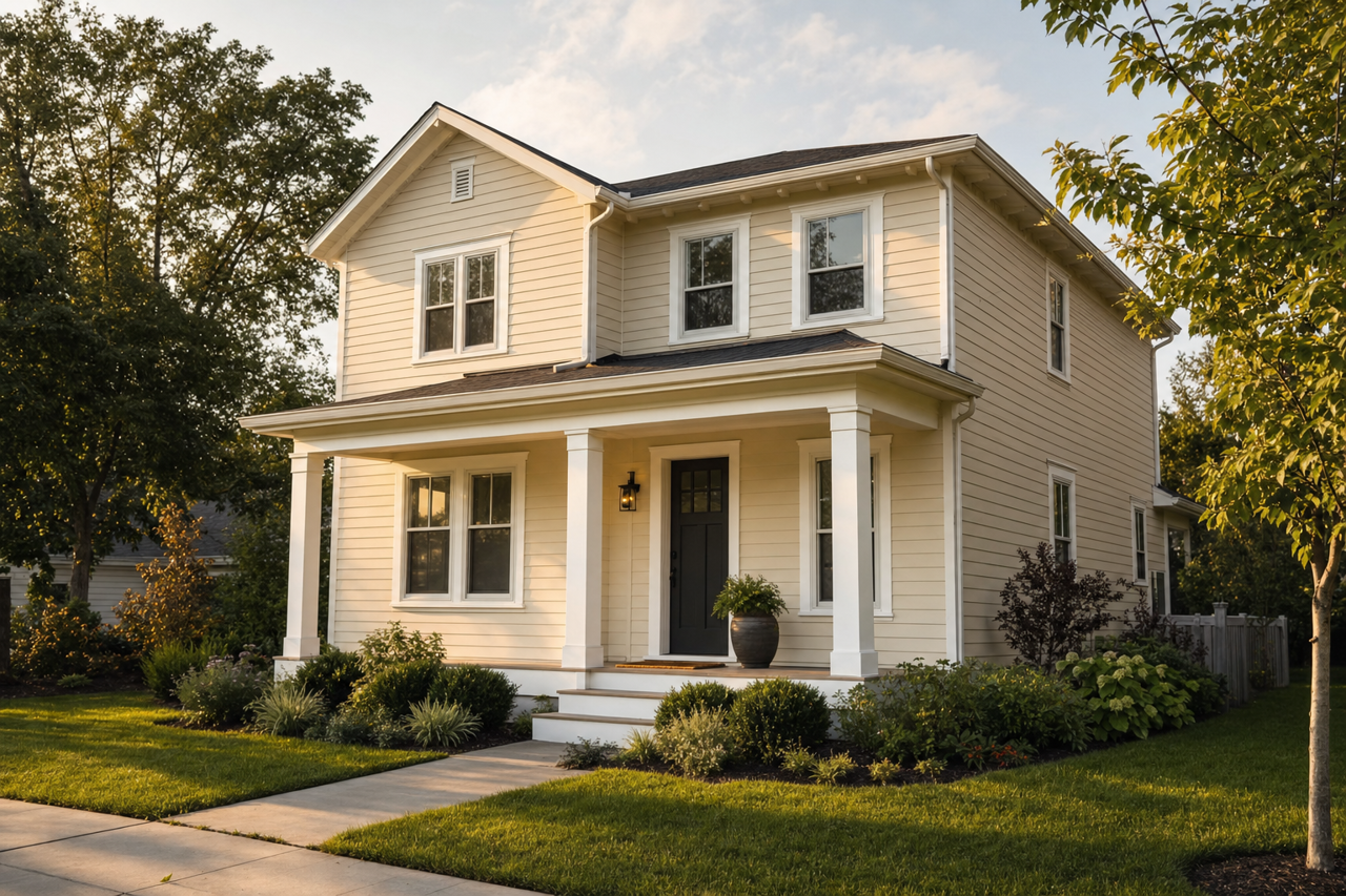 Cream Fleece by Benjamin Moore on exterior