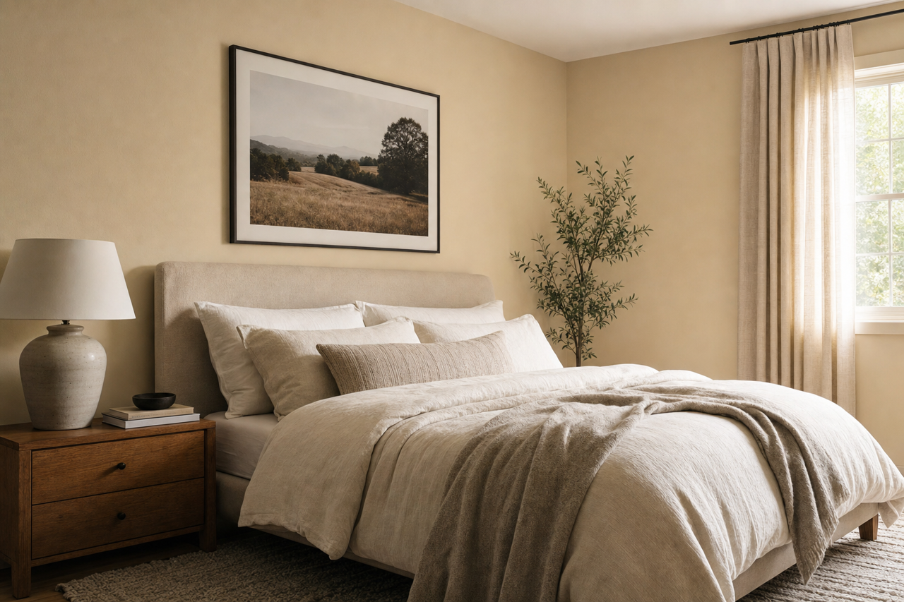 Cream Fleece by Benjamin Moore on interiors