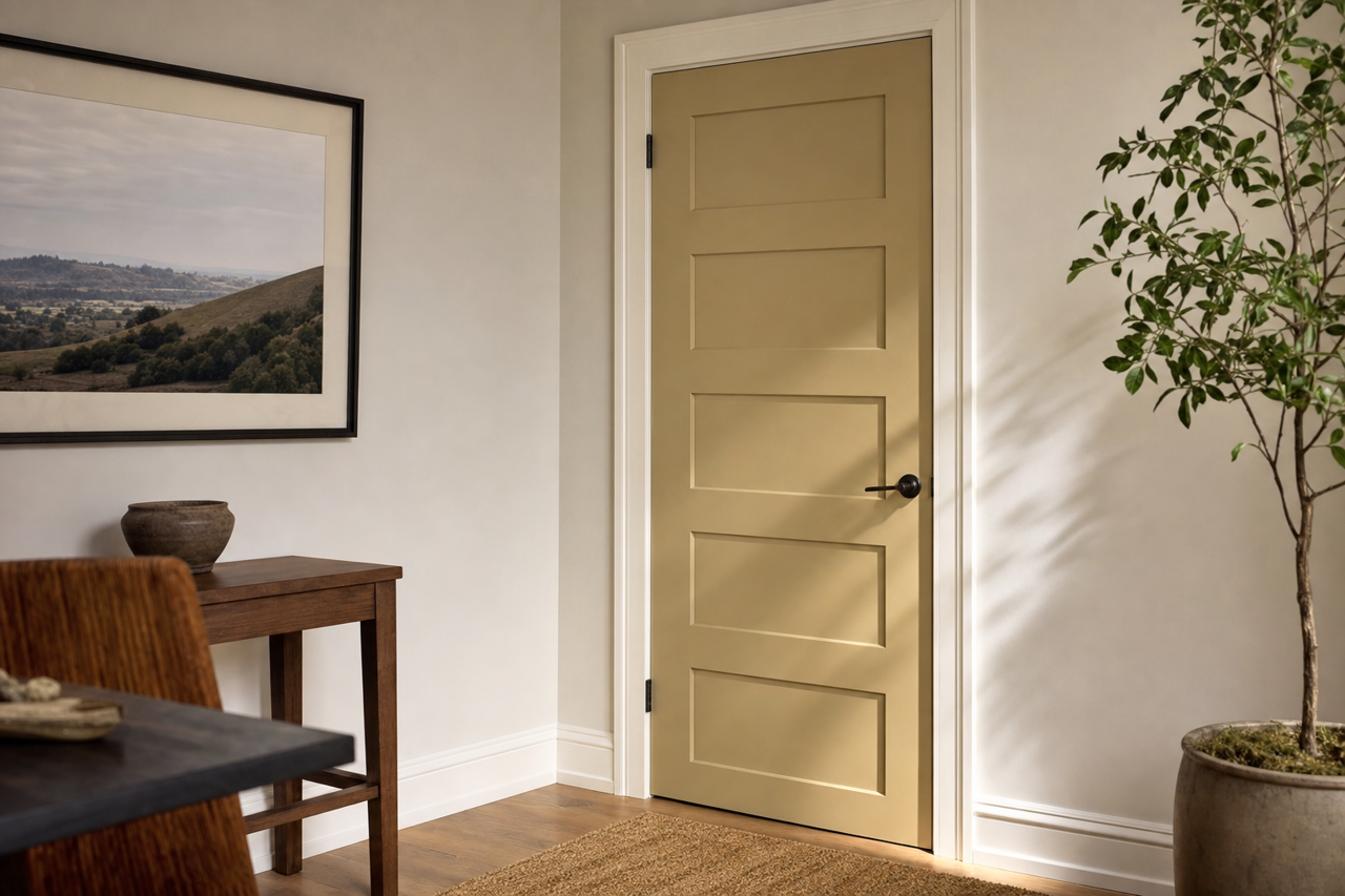 Green by Benjamin Moore on interior-doors