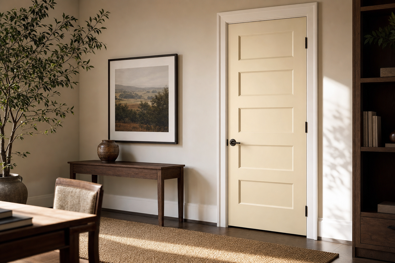 Ivory by Benjamin Moore on interior-doors