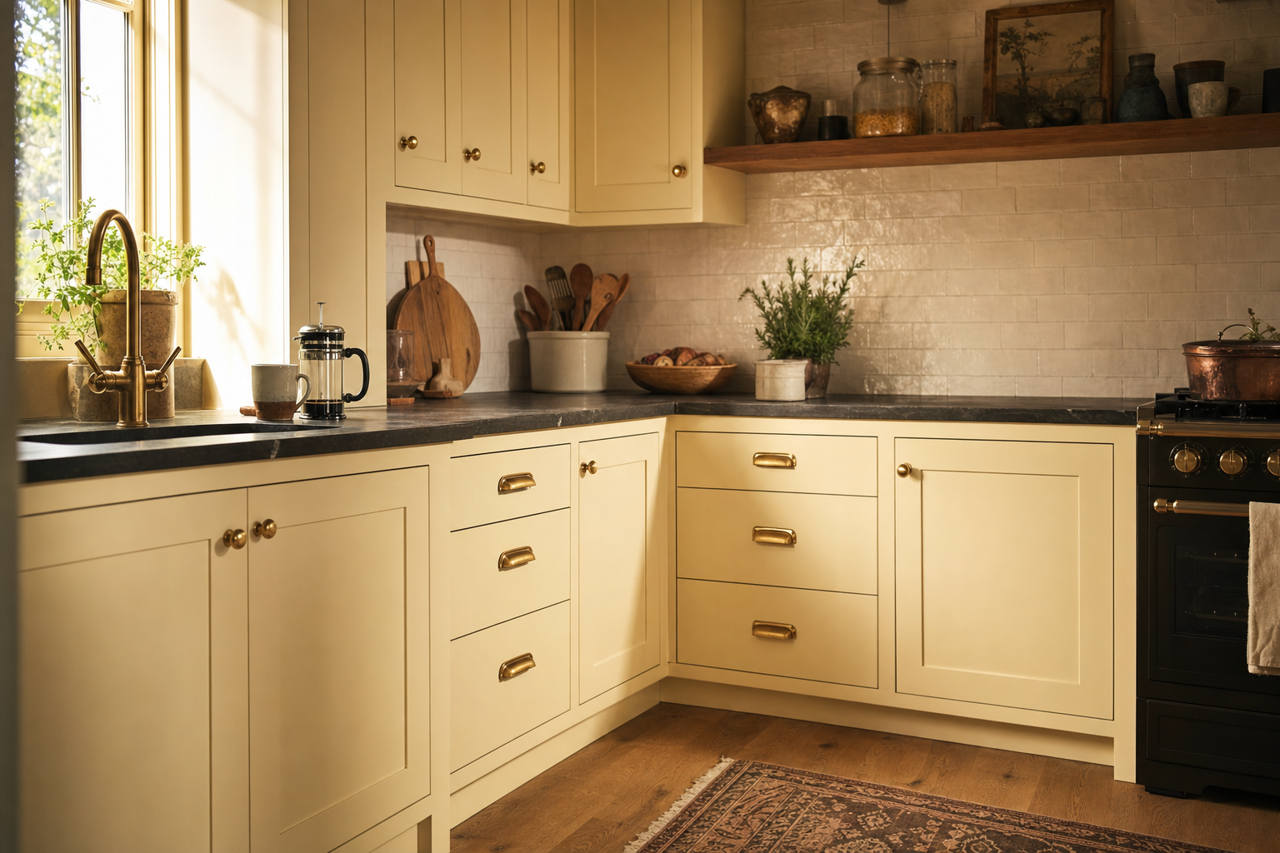 Westchester Tan by Benjamin Moore on cabinets