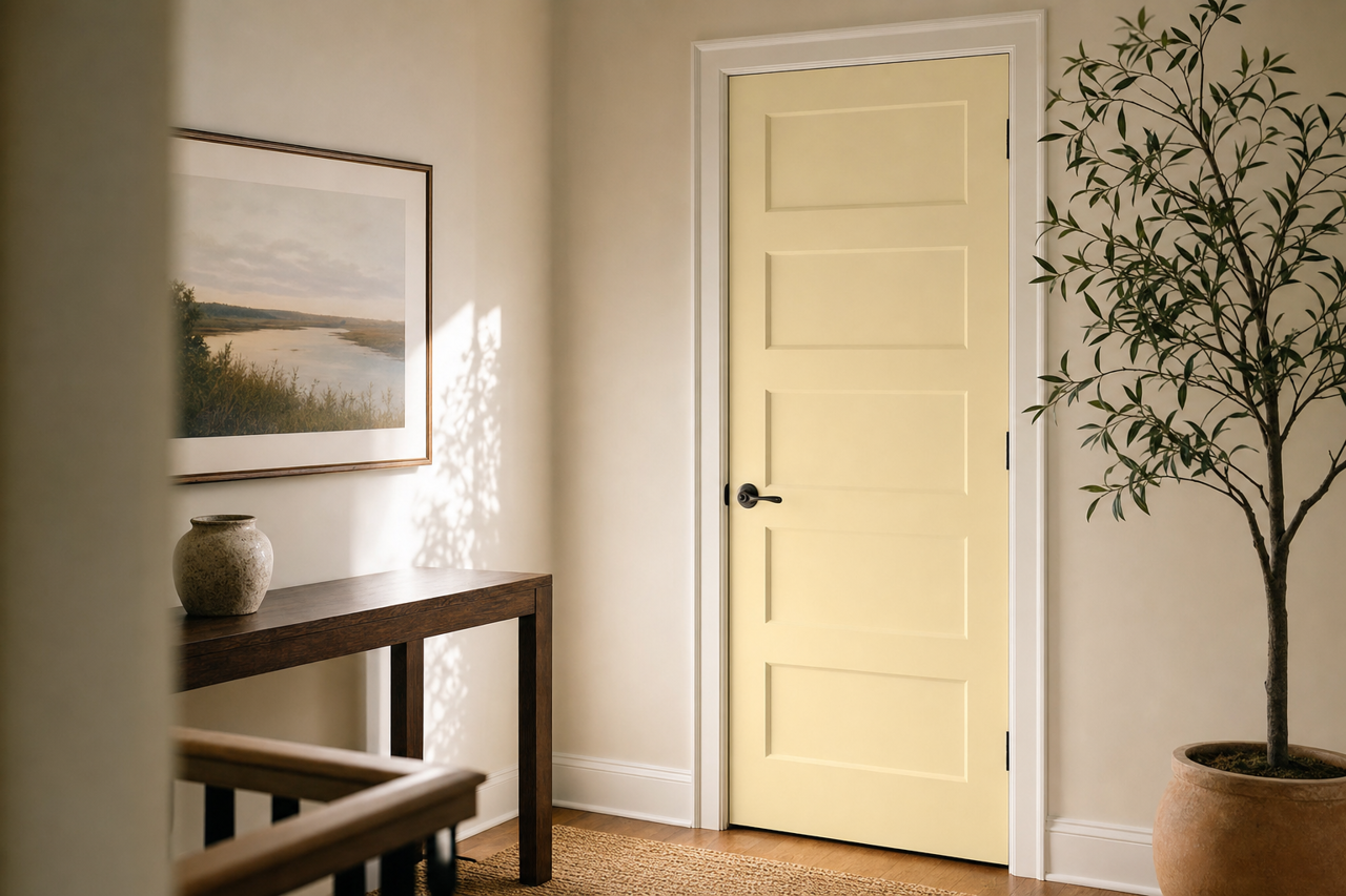 Westchester Tan by Benjamin Moore on interior-doors