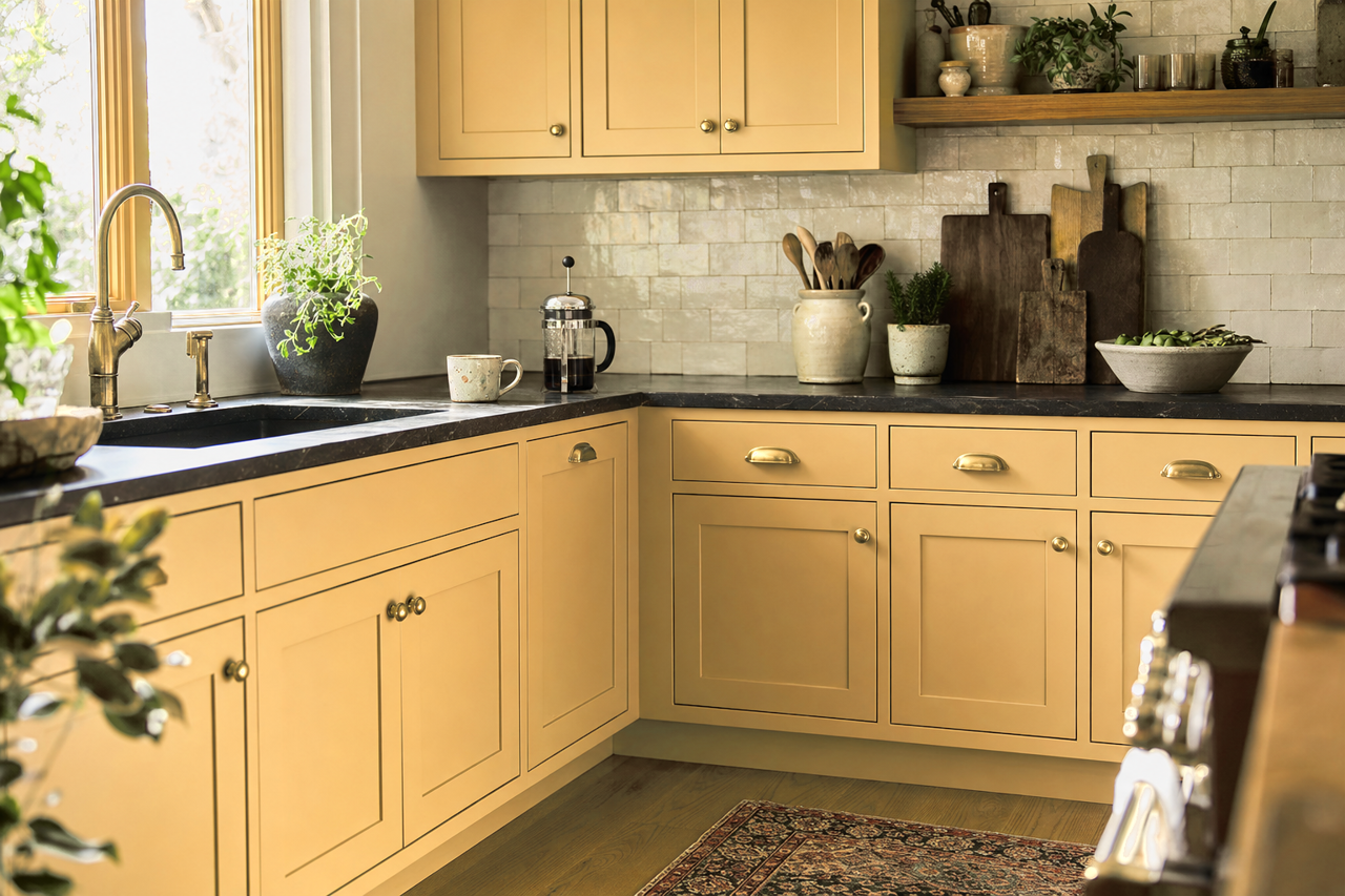 Sombrero by Benjamin Moore on cabinets