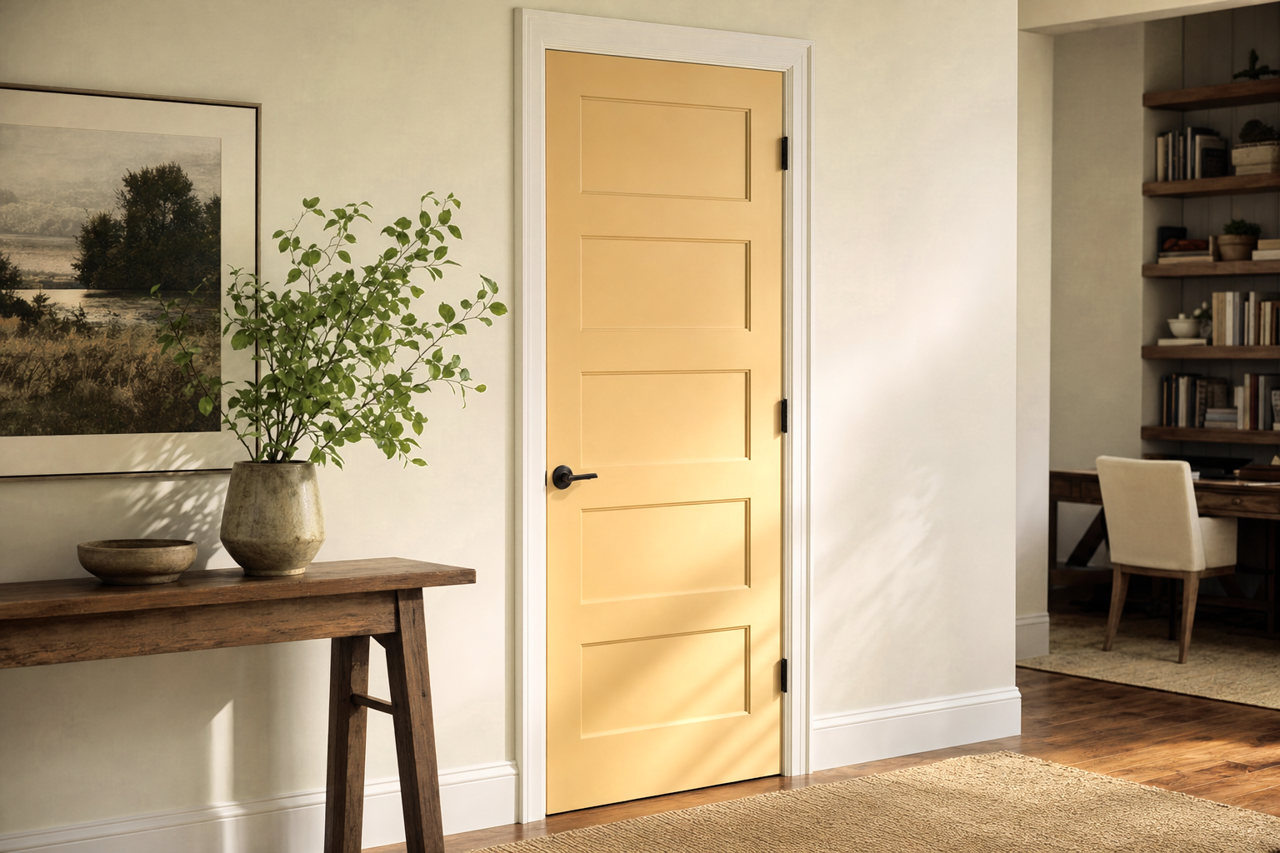 Heirloom Gold by Benjamin Moore on interior-doors