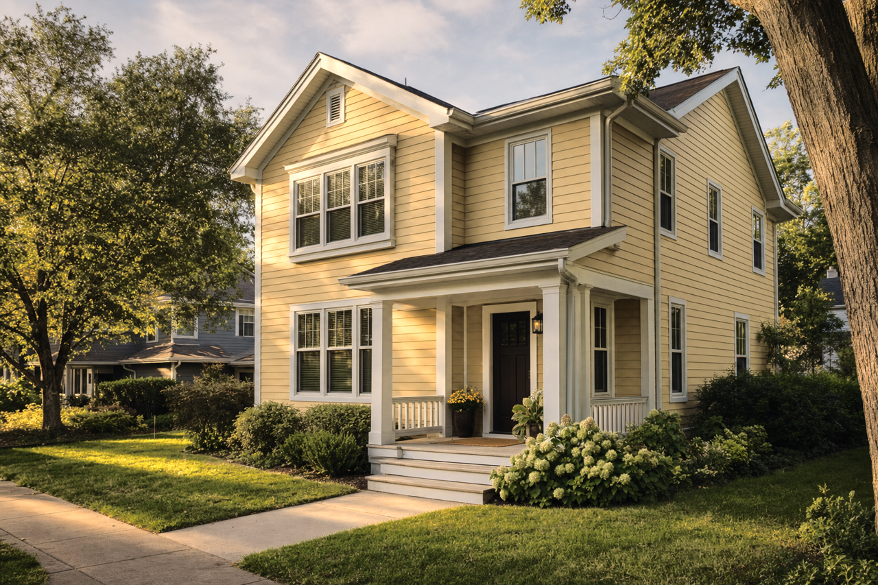 Honey Oak by Benjamin Moore on exterior