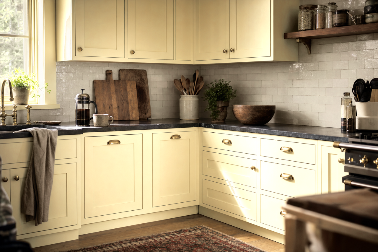 Norfolk by Benjamin Moore on cabinets