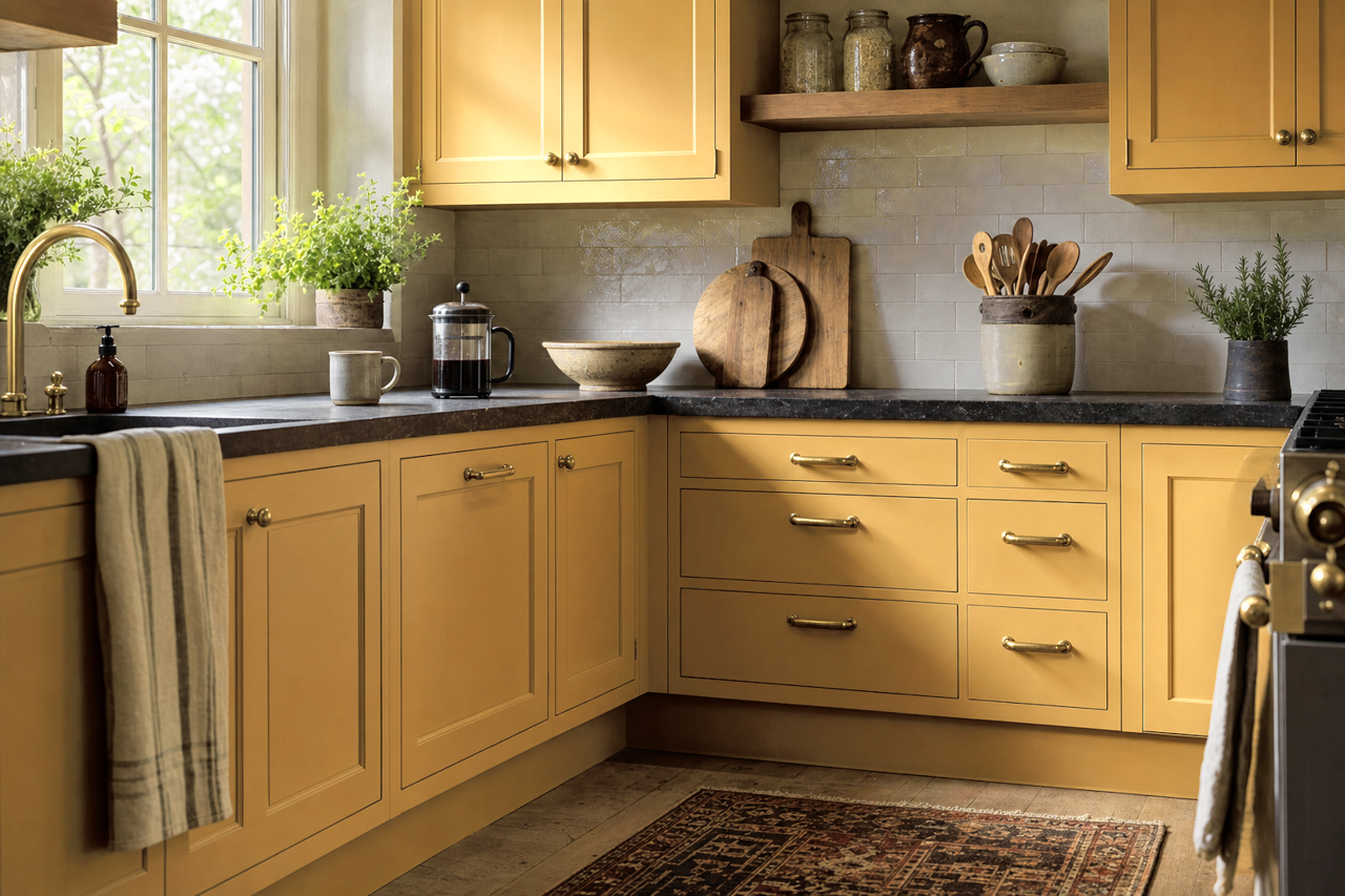 Gemstone by Benjamin Moore on cabinets