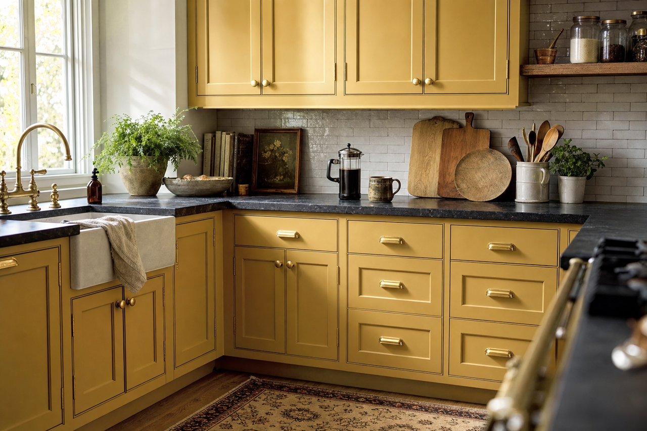 Egyptian by Benjamin Moore on cabinets