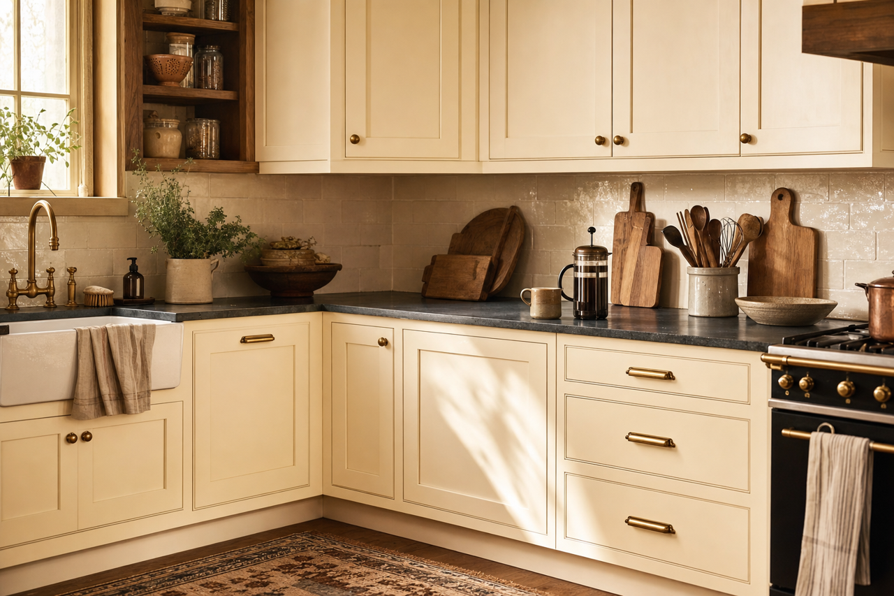 Canvas by Benjamin Moore on cabinets