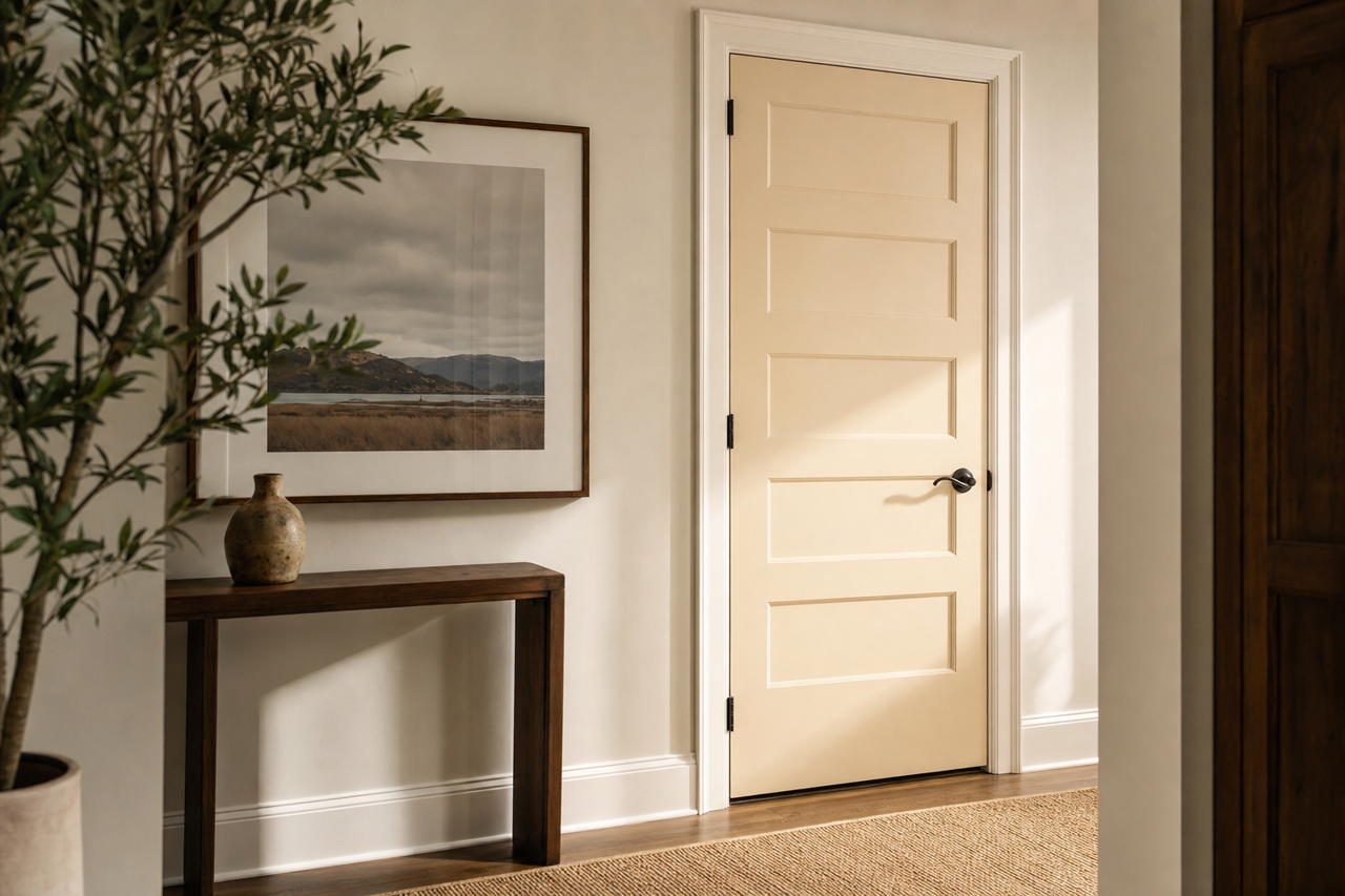 Oatmeal by Benjamin Moore on interior-doors