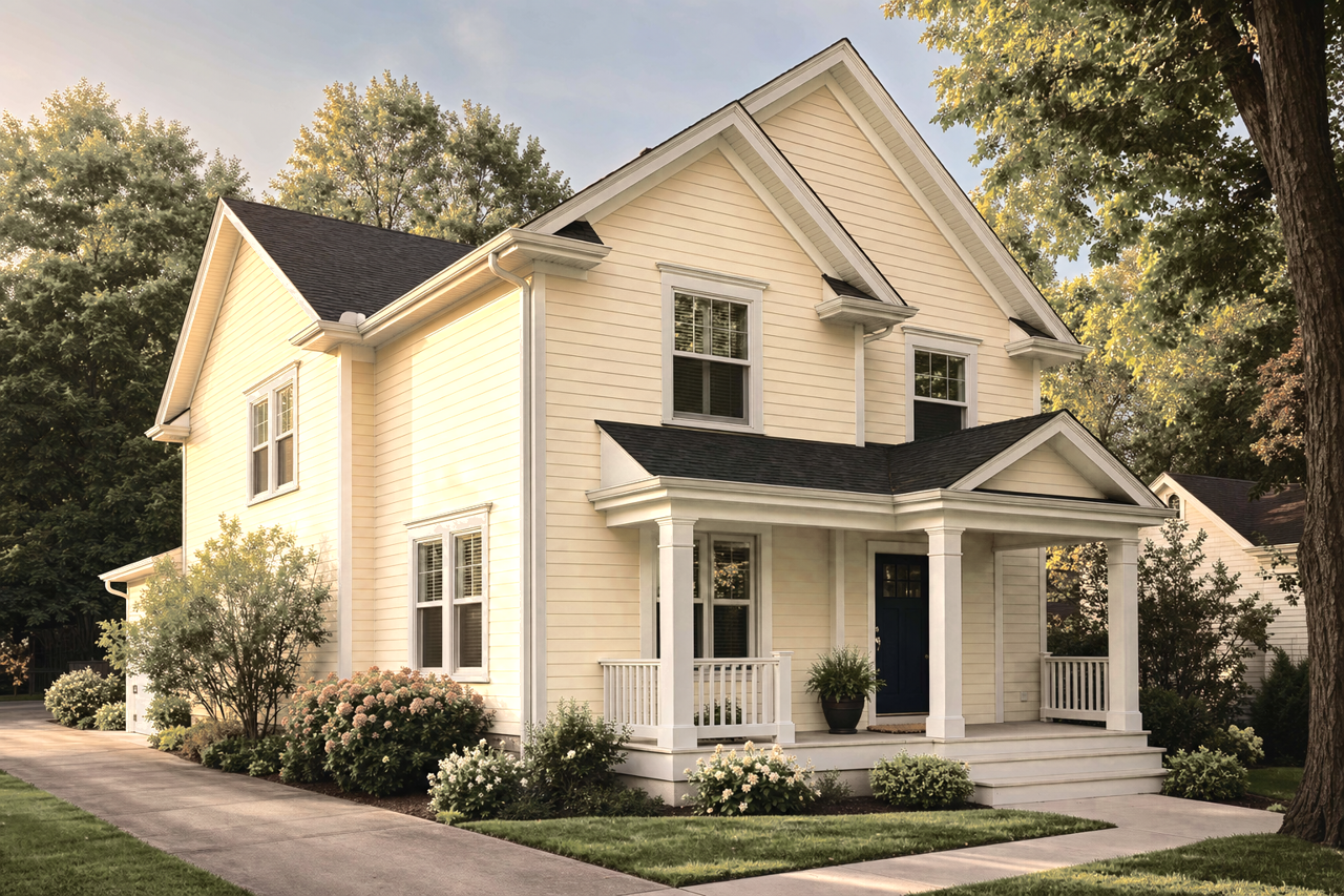 Almond Bisque by Benjamin Moore on exterior