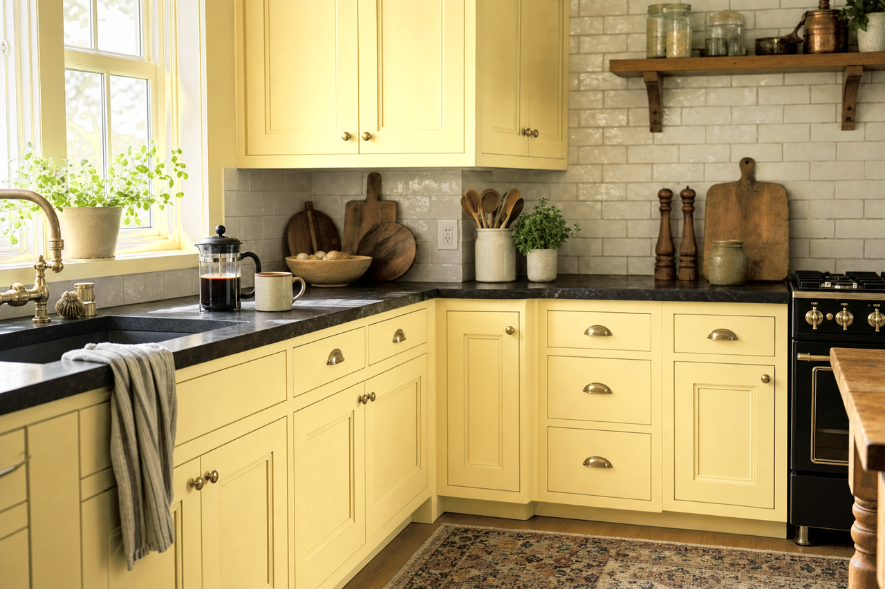 Cambridge Heights by Benjamin Moore on cabinets