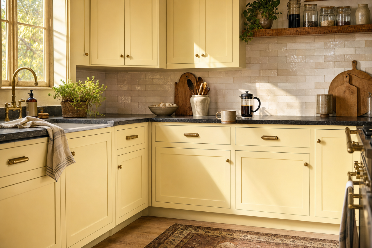 Citronée by Benjamin Moore on cabinets