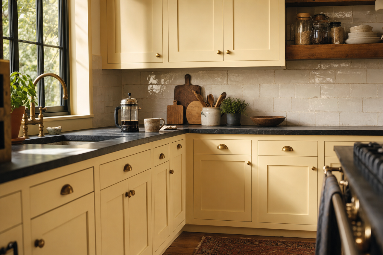 Counting by Benjamin Moore on cabinets