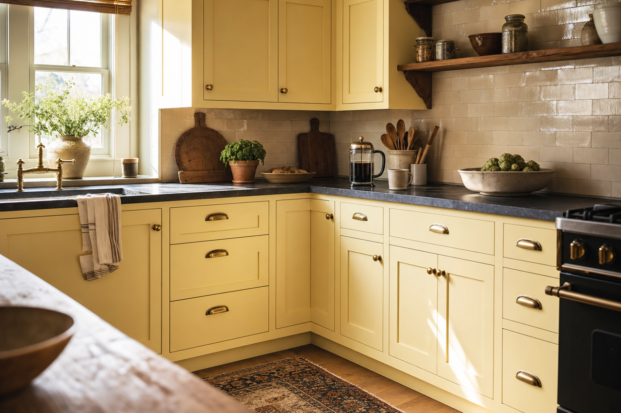 Calla by Benjamin Moore on cabinets