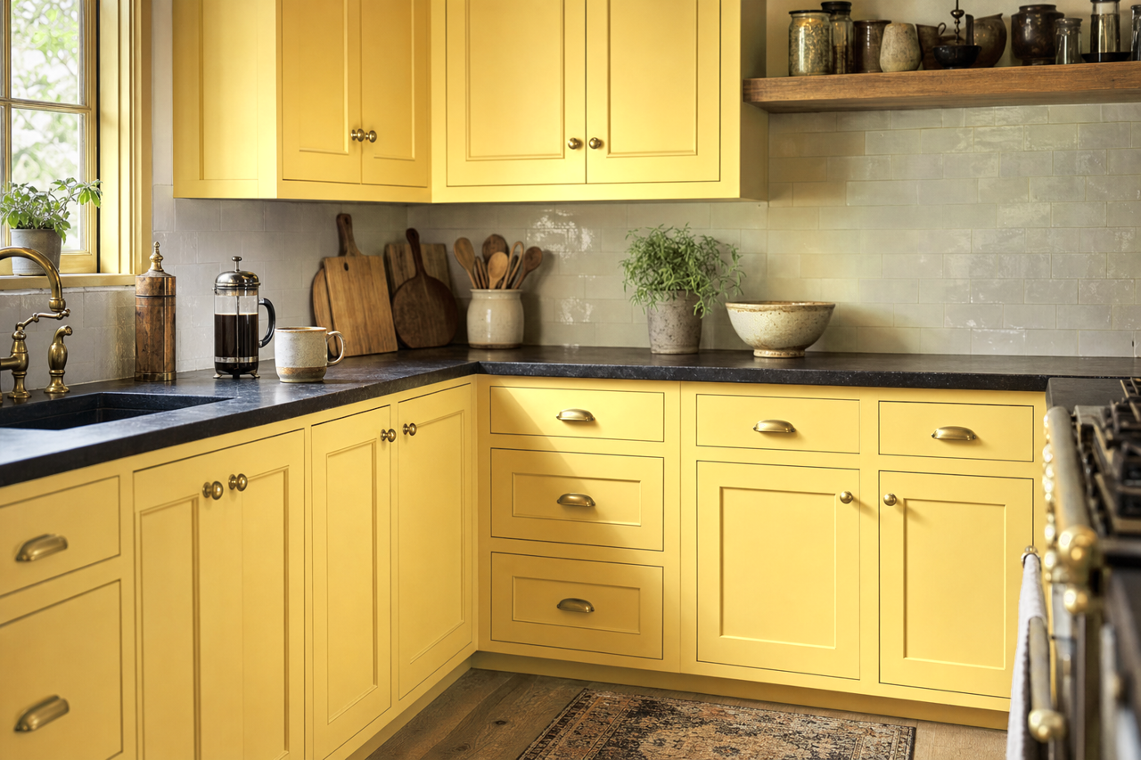 Treasure Trove by Benjamin Moore on cabinets