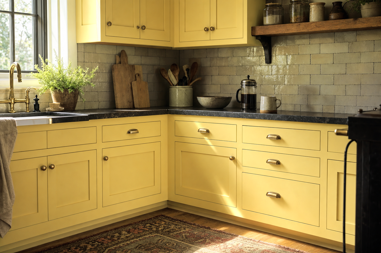 Luxurious by Benjamin Moore on cabinets