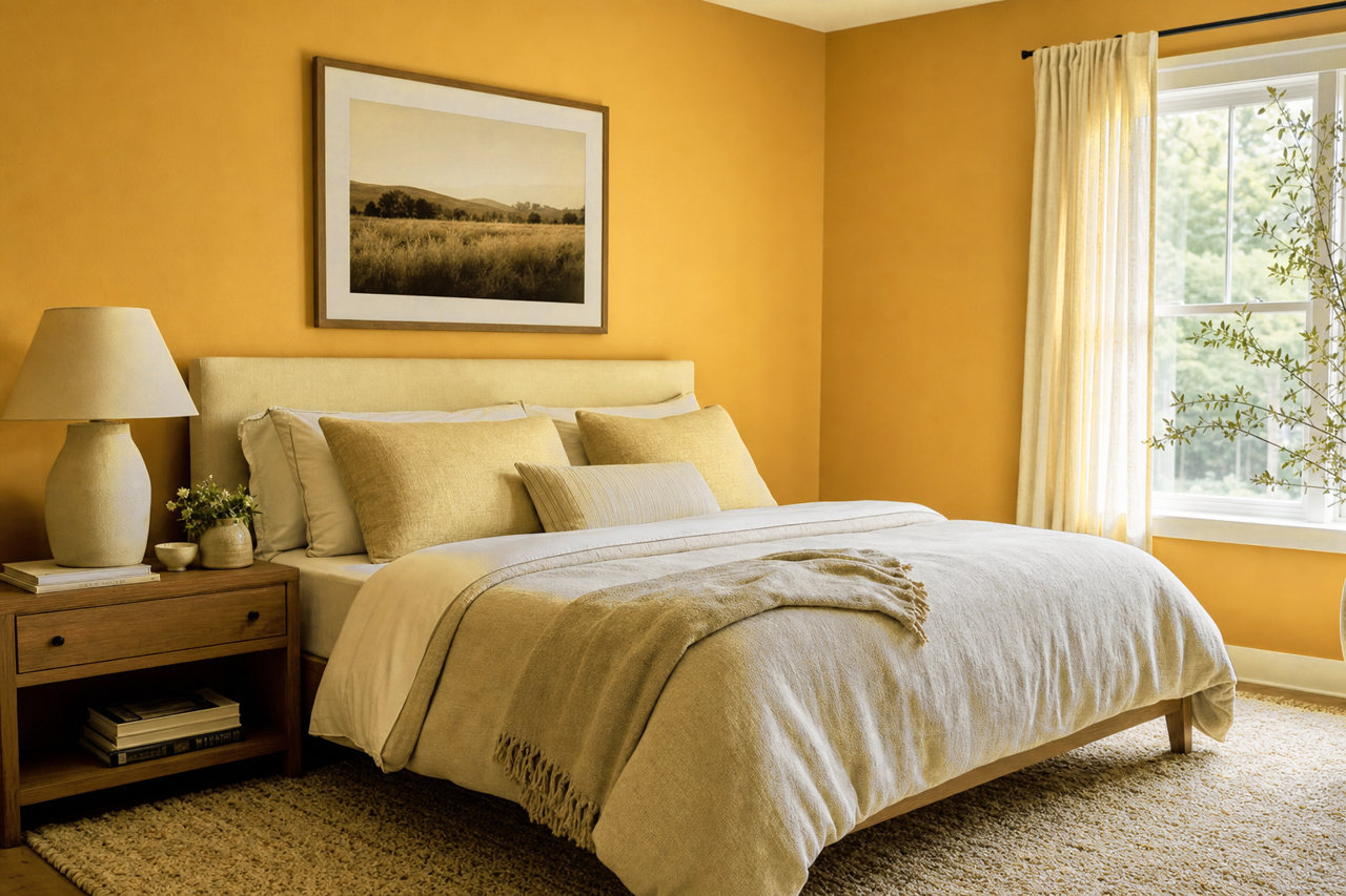 Golden Bounty by Benjamin Moore on interiors