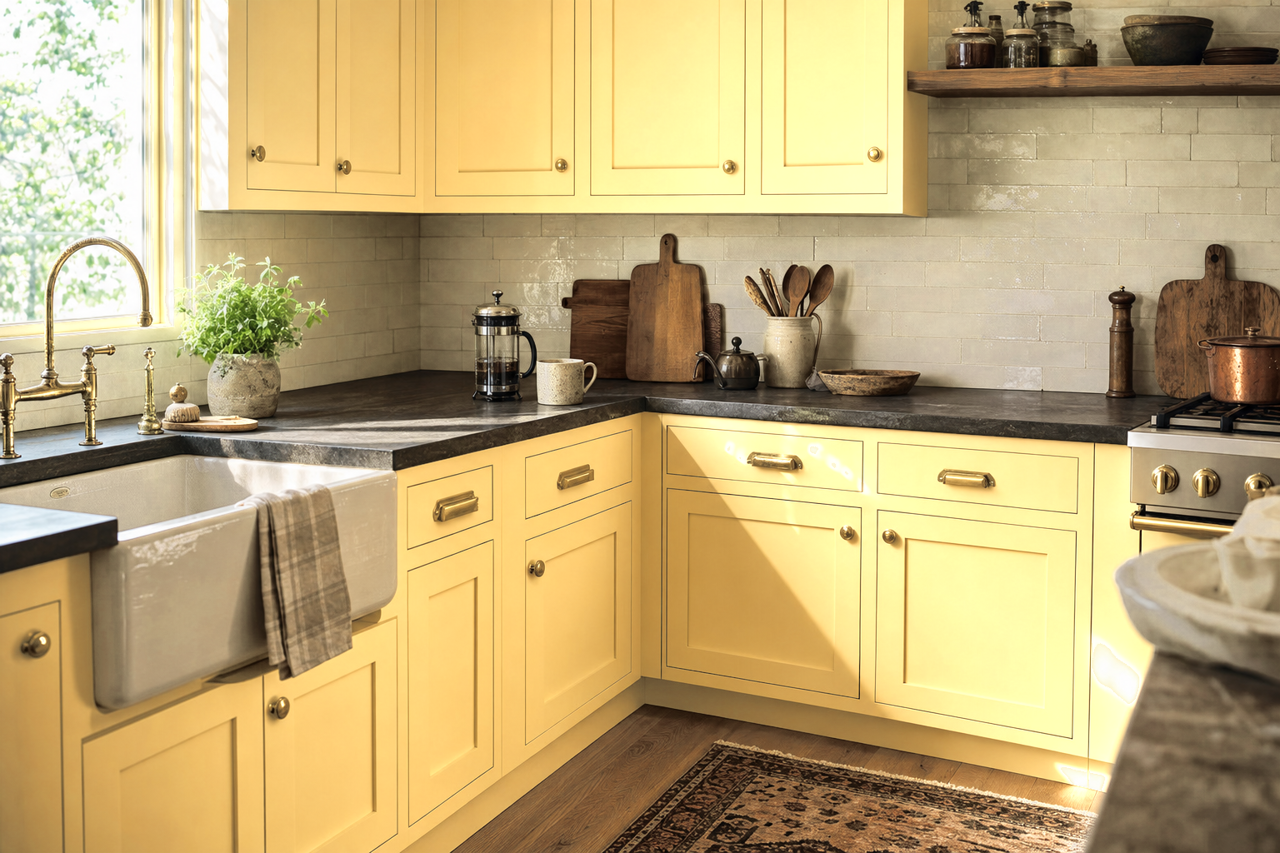 Golden Honey by Benjamin Moore on cabinets