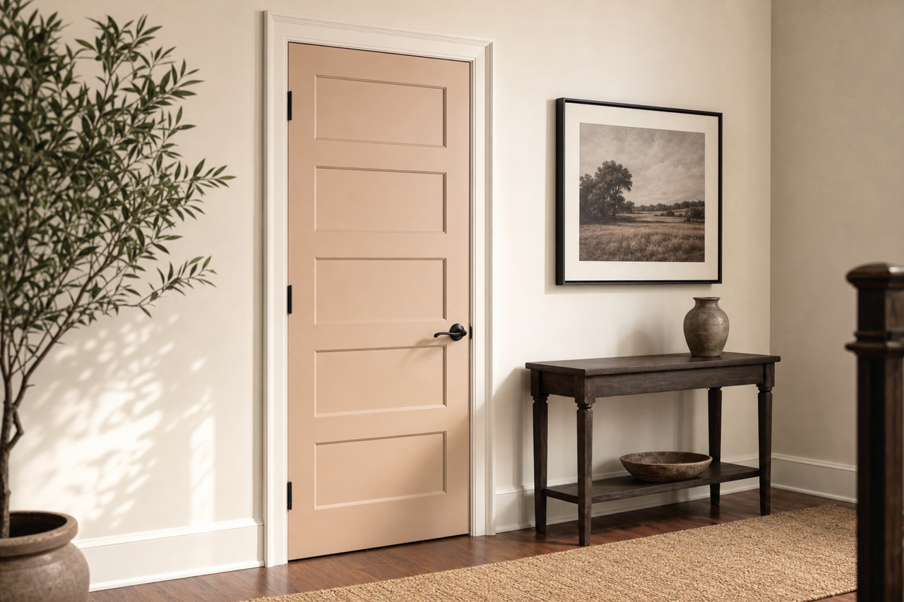Boulder Beige by Valspar on interior-doors