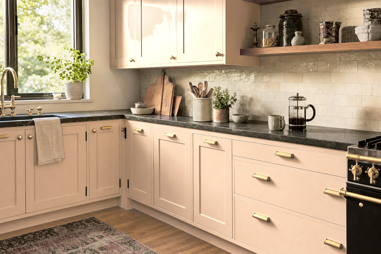 Milk Toast by Valspar on cabinets