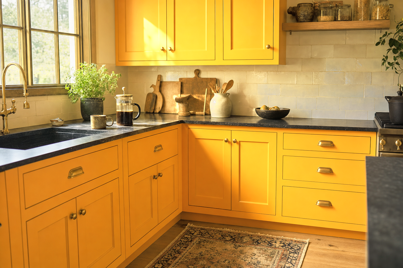 Dandelion Wish by Valspar on cabinets