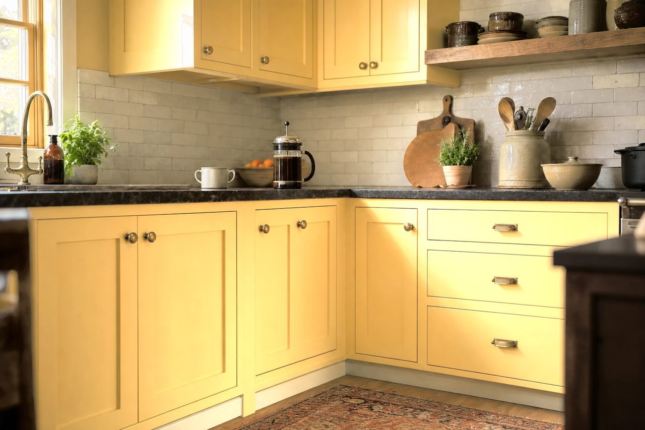 Toasted Wheat by Valspar on cabinets
