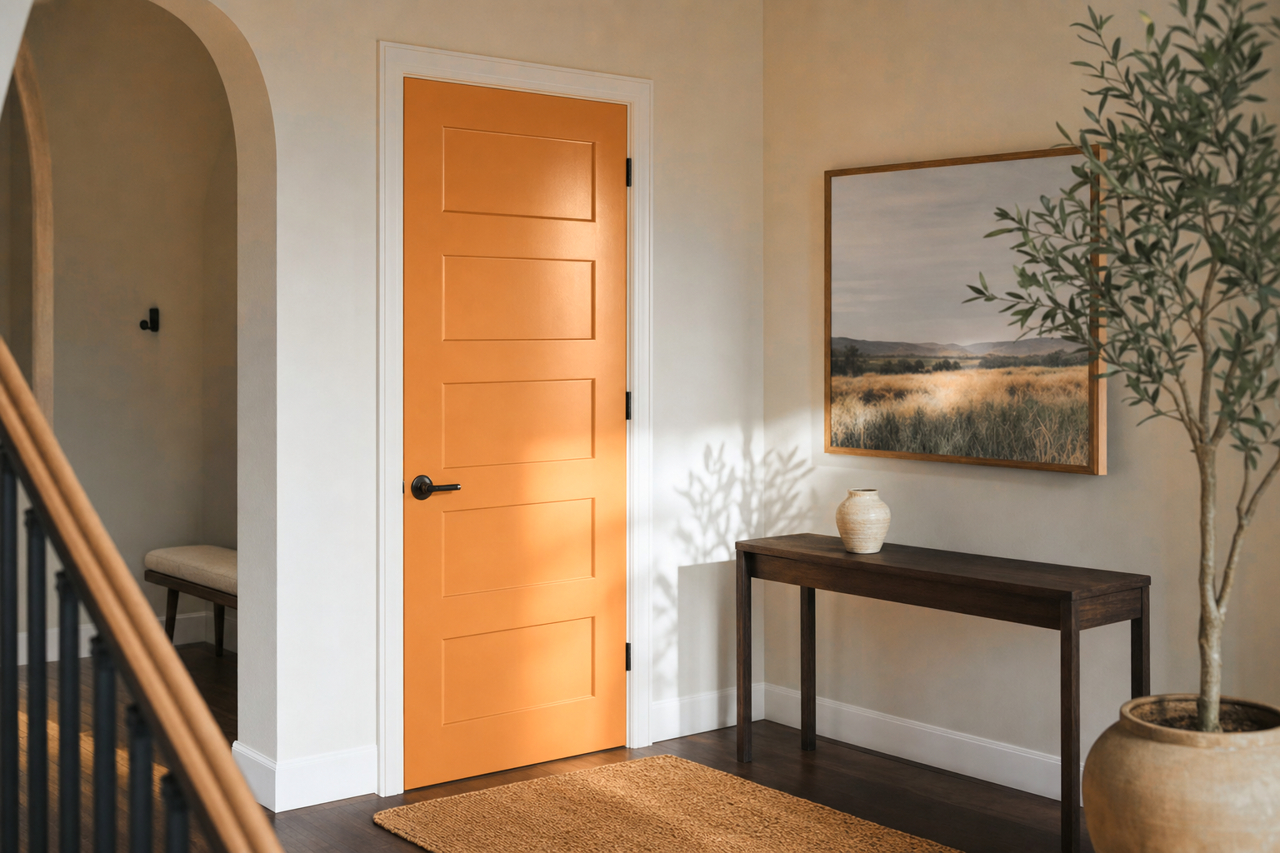 Hazelnut Coffee by Valspar on interior-doors